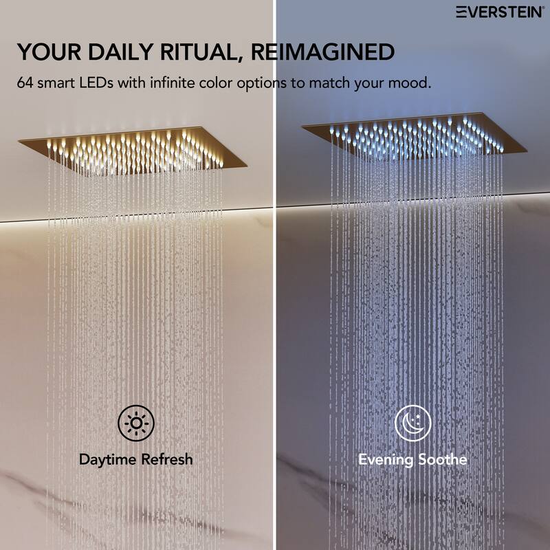 Celling Mounted 12 in. Rainfall LED Shower System with 6 in. Shower Head Handheld Shower Faucet Set