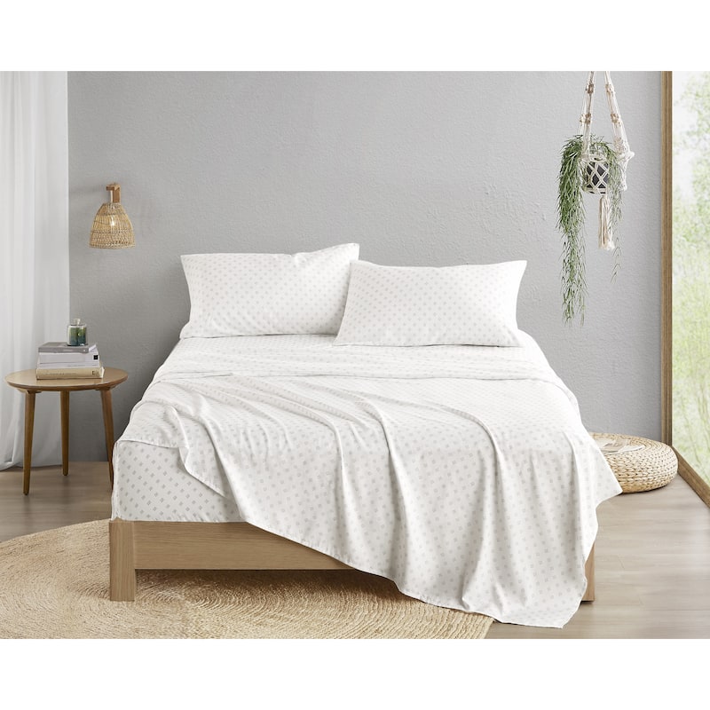 Chelsea Square Reese Chambray Print Microfiber Comforter Set with Bed Sheets
