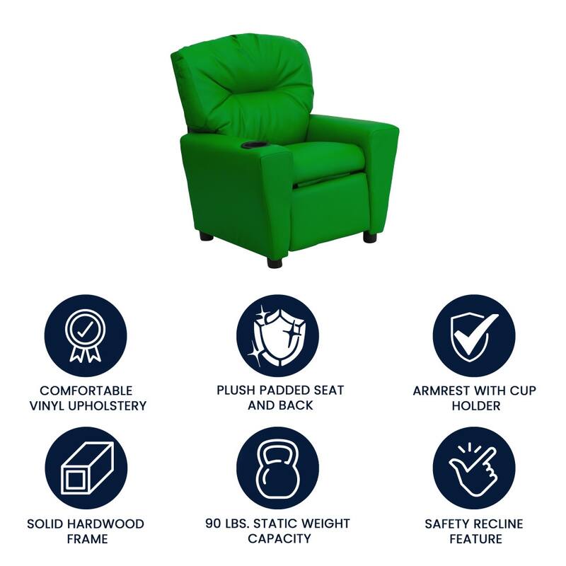 Contemporary Kids Recliner with Cup Holder