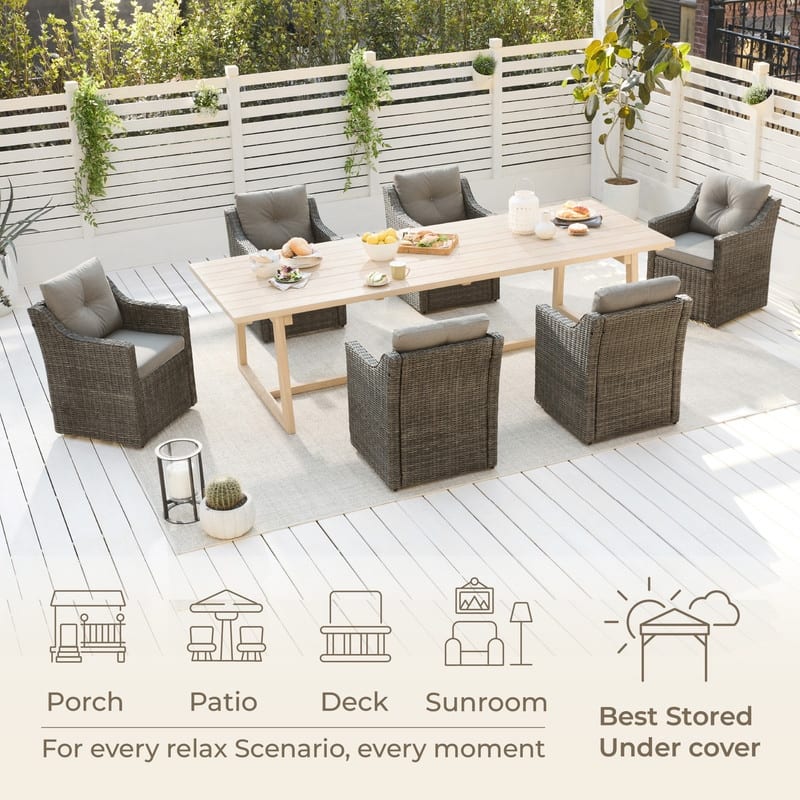 Murphy Outdoor Armchair Set Patio Furniture Set with Casters