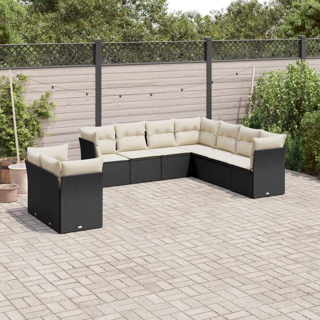 vidaXL Garden Sofa Set Black