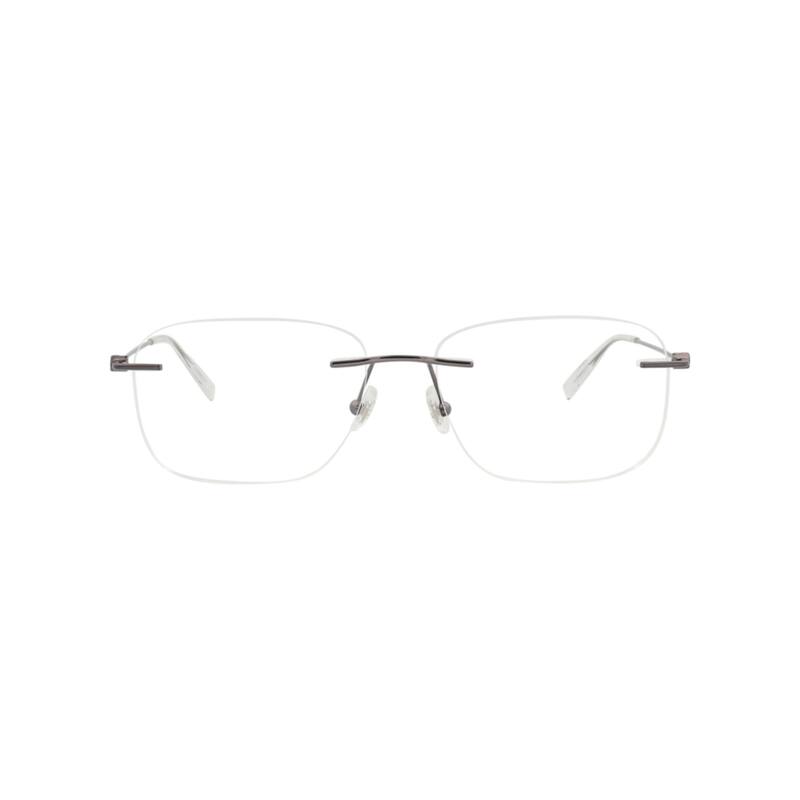 Montblanc Square-Frame Metal Optical Frames - Ruthenium Ruthenium Transparent - Silver