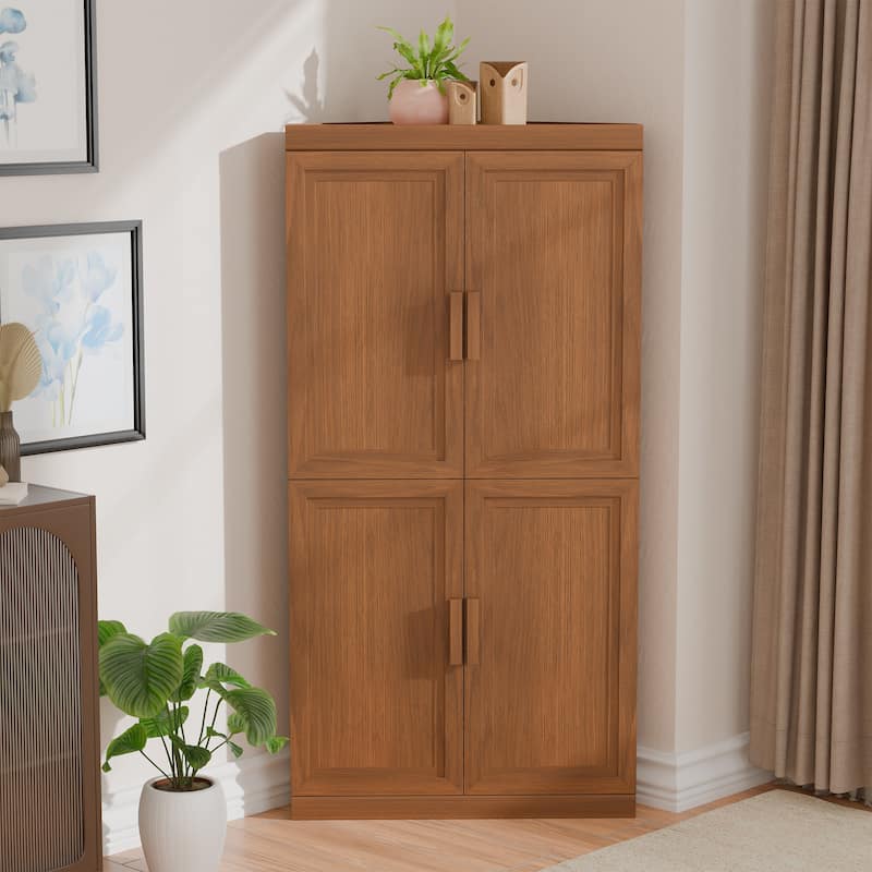 62 " Corner Cabinet Free-Standing Storage Organizer