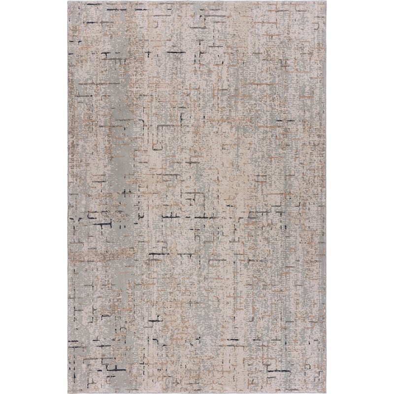 Sevita Grey/Cream/Taupe Geometric Contemporary Area Rug - 5'3" x 7'6"