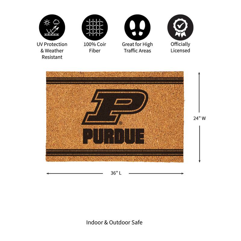 Purdue University Monochrome Indoor/Outdoor Coir Door Mat