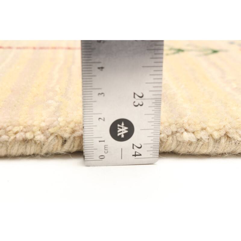 ECARPETGALLERY Hand Loomed Kashkuli Gabbeh Beige Wool Rug - 3'0 x 4'10