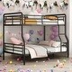preview thumbnail 1 of 18, Full XL Over Queen Metal Bunk Bed,Crafted For Safety,Save Space or Split Into 2 Beds,Easy Assembly,Stylish Metal Frame Bed,Black Black