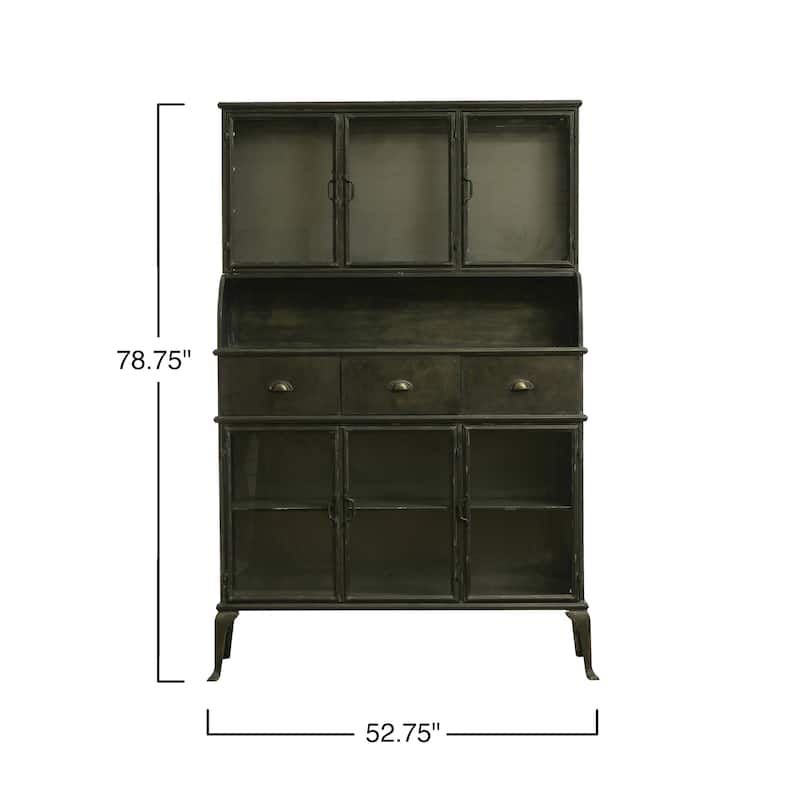 Antique Black Metal Cabinet