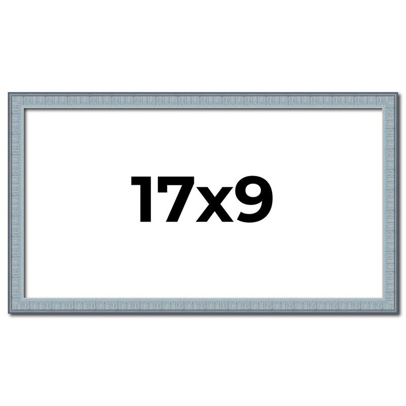 17x9 Frame Rustic Sky Blue Solid Wood Picture Frame | 0.75 Inch