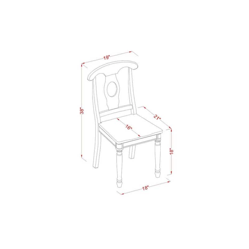 Modern 3Piece Dining Set - Round Wood Table & 2 Mid Century Chairs - Black Finish