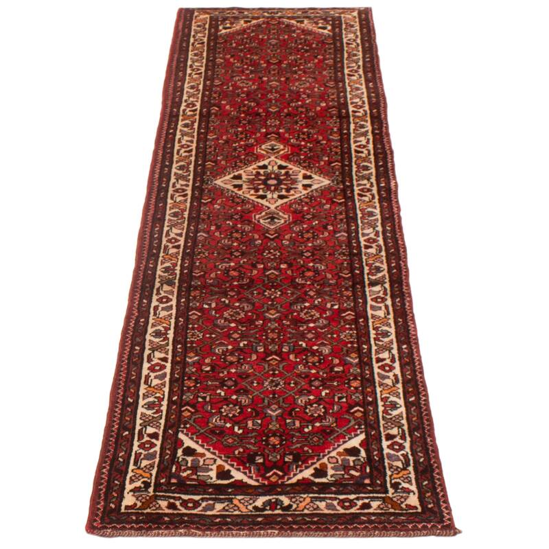 ECARPETGALLERY Hand-knotted Andelz Red Wool Rug - 2'11 x 10'11