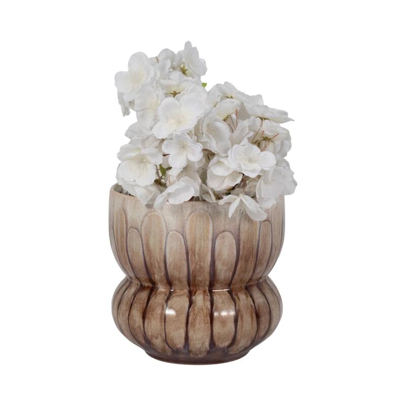 Sagebrook Home Mandara Small Vase - Multi-color, Ceramic, Brown, Novelty, Elegant Design for Modern Living