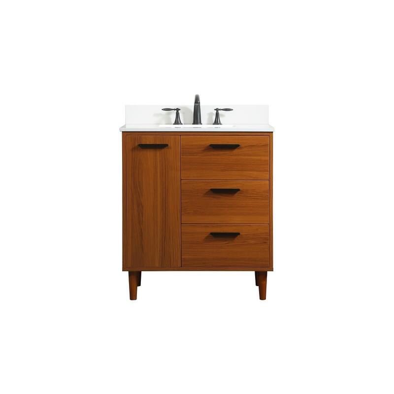 Elegant Lighting VF47030M-BS Baldwin 30" Free Standing Single Basin - Teak
