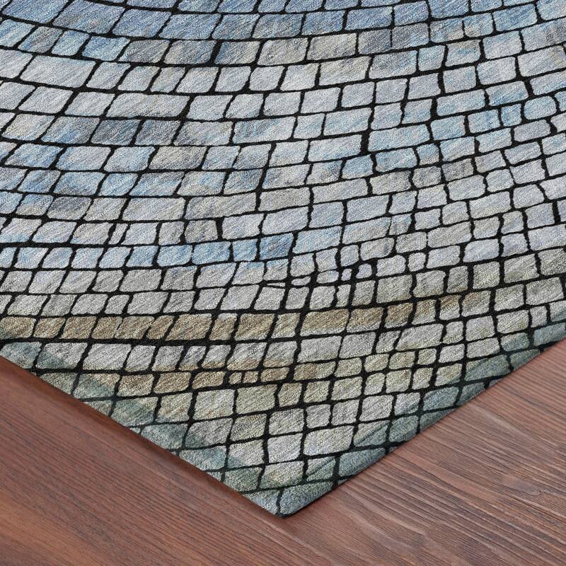 Machine Washable Indoor/ Outdoor Mosaic Rome Chantille Rug