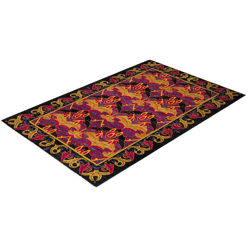 Overdyed, One-of-a-Kind Hand-Knotted Area Rug - Pink - 4' 2" x 6' 2"