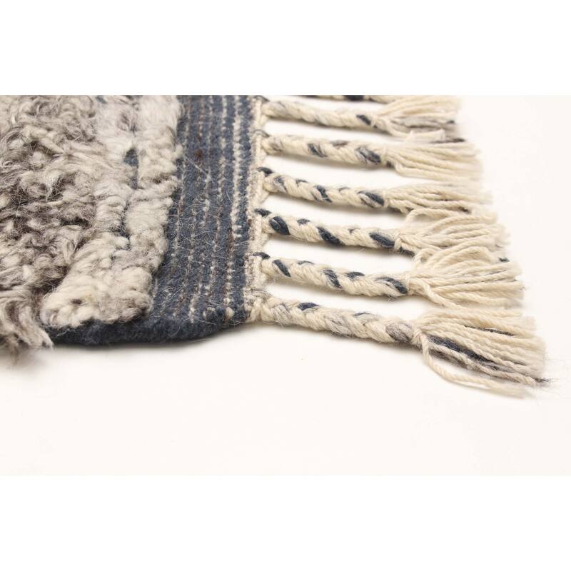 ECARPETGALLERY Hand-knotted Tangier Grey Wool Rug - 3'0 x 5'1