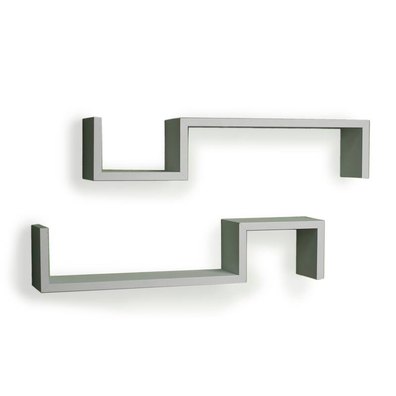 Danya B Espresso "S" Wall Mount Shelves (Set of 2)