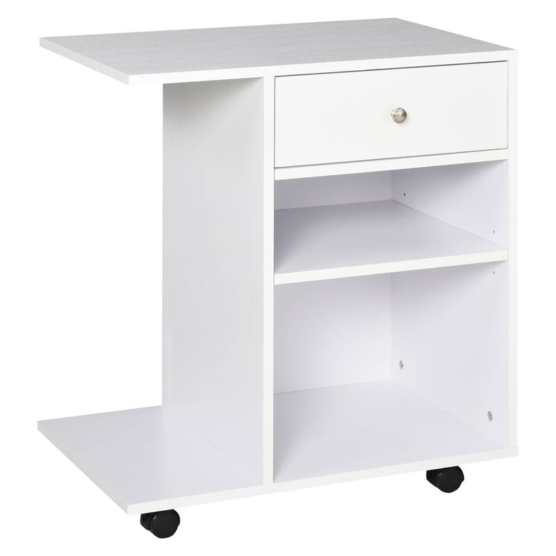 Vinsetto Printer Table Desk, Rolling Cart Stand with Wheels, Adjustable Shelf, Drawer and CPU Stand