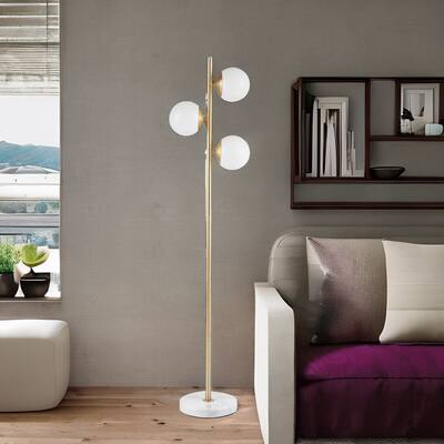 Marble Base Globe Floor Lamp