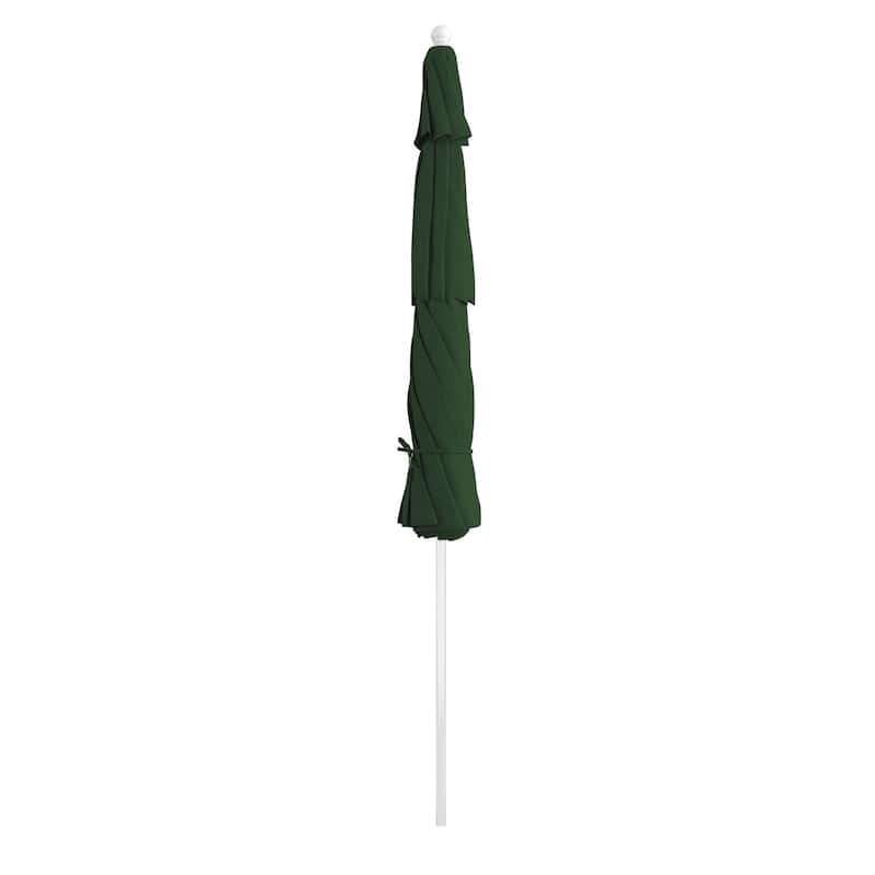 California Umbrella 11' Rd Aluminum Frame, Fiberglass Rib Market Umbrella, Push Open, White Finish, Pacifica Fabric