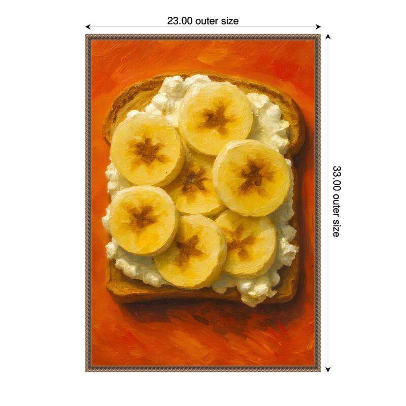 Toast With Cheese and Banana by Hugo Framed Canvas Wall Art Print - 23 x 33 in