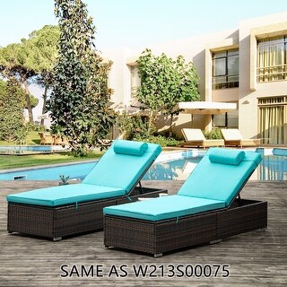 Wood Sun Lounger Chair Pool Sunbed with Table Set Square Folding Patio adjusted 