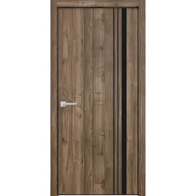Solid French Door 18 x 80 Planum 0011 Walnut with| Bathroom