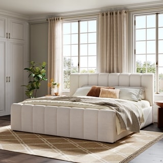 Christopher Knight Home - Elowen Modern Upholstered Bed Frame with ...