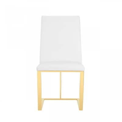 White Gold Contemporary Dining Chair - White and Gold