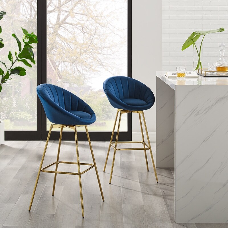 modern velvet counter stool