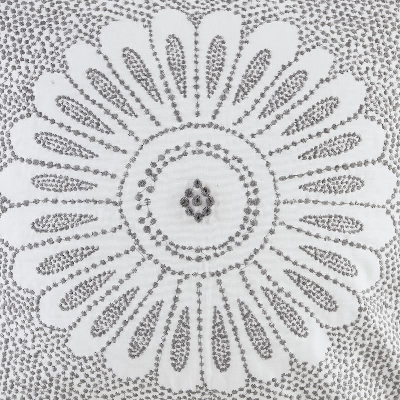 INK+IVY Sofia Cotton Embroidered Decorative Square Pillow