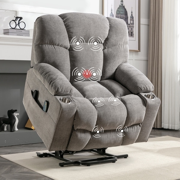 Power Lift Recliner Chair With Electric Massage And Heat For