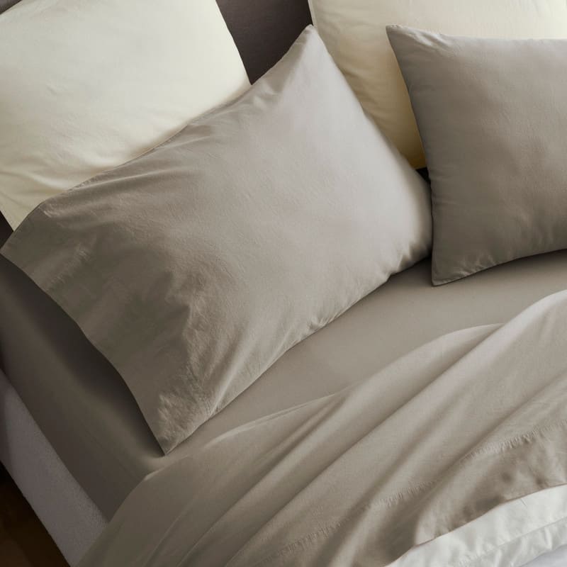 Superior Carmen Cotton Relaxed Wash Pillowcases, Set of 2 - Taupe - Standard