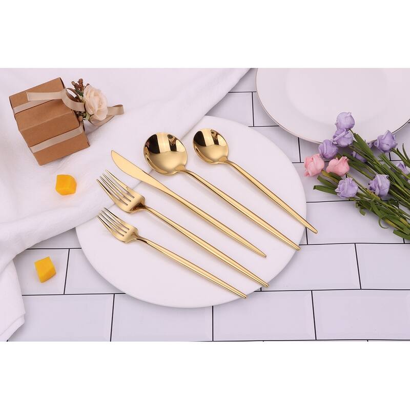 20 Pc Flatware Set Gold - Service For 4 - 20 Pc