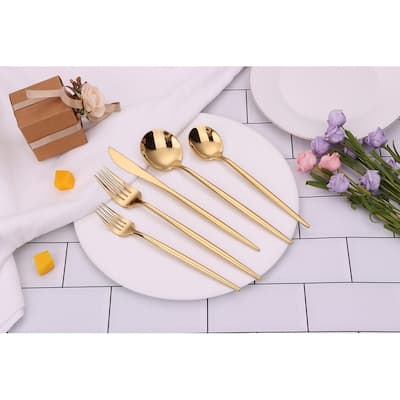 20 Pc Flatware Set Gold - Service For 4 - 20 Pc