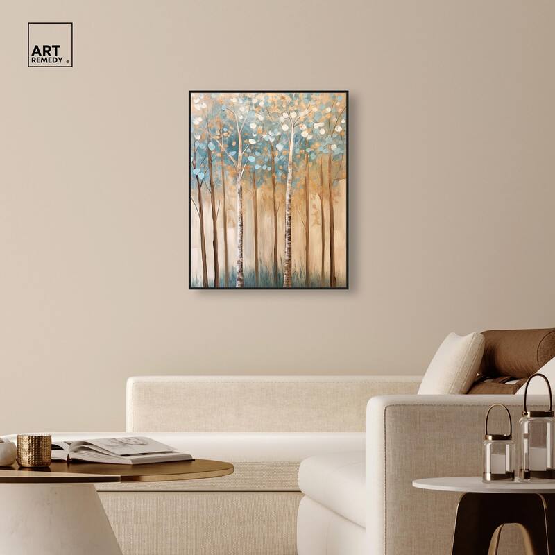 Birch Grove Radiance Canvas by Art Remedy