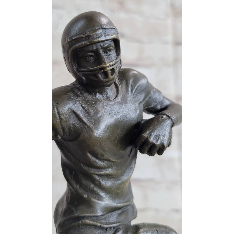 Football Player Nfl Bronze Trophy Sculpture Statue Figure Marble Base 12 Inches X 4 Inches