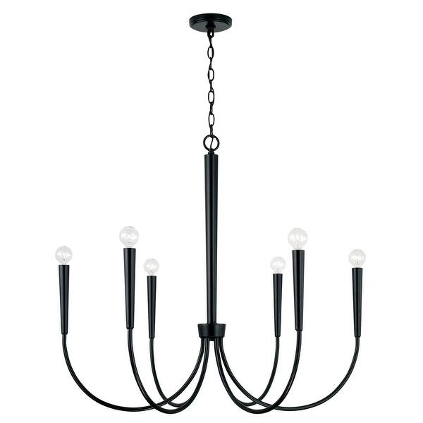 slide 2 of 4, Holden 6-light Medium Chandelier Matte Black