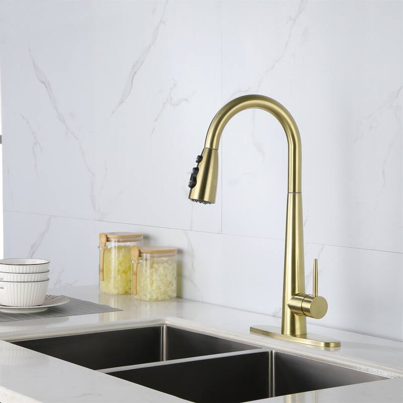 Kitchen Faucet with Pull Down Sprayer Stainless Steel