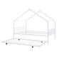 preview thumbnail 24 of 28, Full Size Metal House Bed with Twin Size Trundle