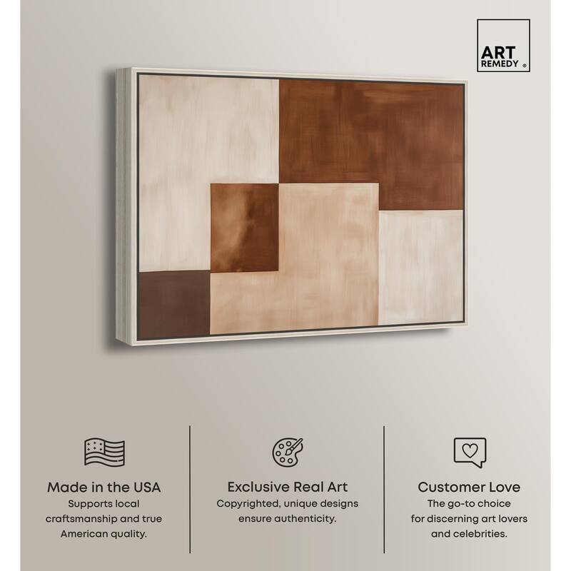 Cream and Brown Panels III Canvas by Art Remedy