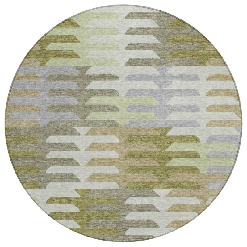 Machine Washable Indoor/ Outdoor Modern Stacks Chantille Rug