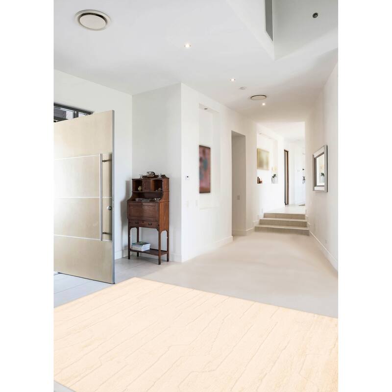 ECARPETGALLERY Hand-knotted Tangier Cream Wool Rug - 6'4 x 8'9