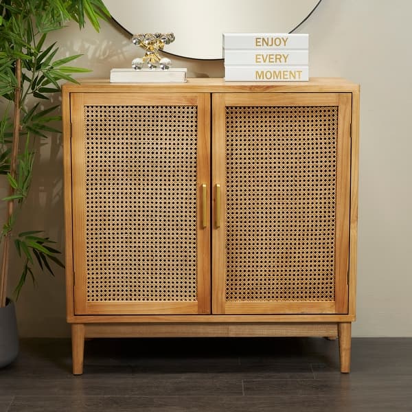 Artisan Furniture Solid Wood Platform Cabinet, Light Brown, 2 Doors
