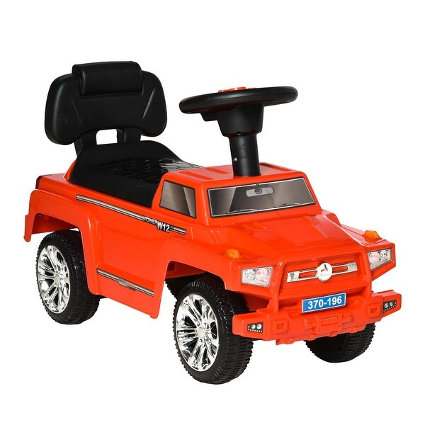 Kids Push Car with Working Lights Music Horn and Hidden Storage Ride On Walking Car for Toddlers 18 36 Months Red