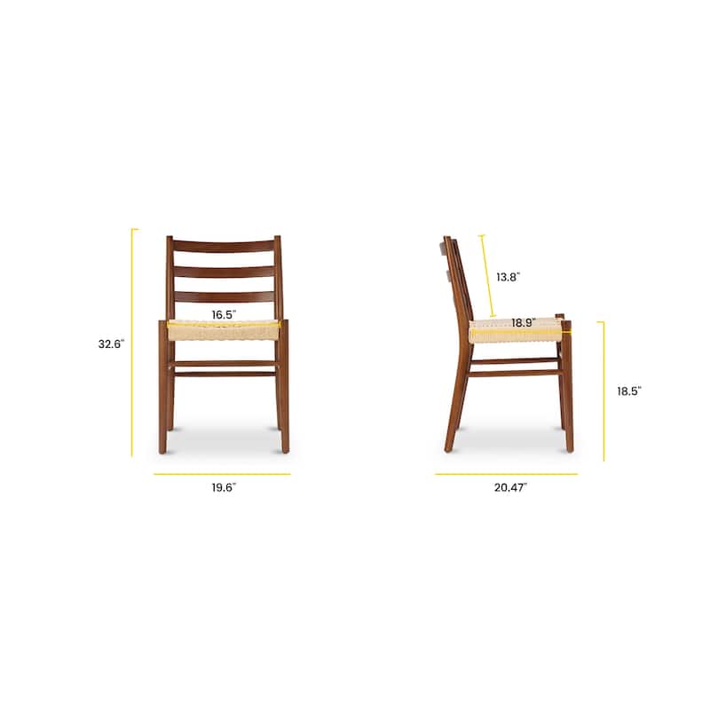 Poly and Bark Ray Dining Chair 2.0 (Set of 2) - Solid Wood Frame