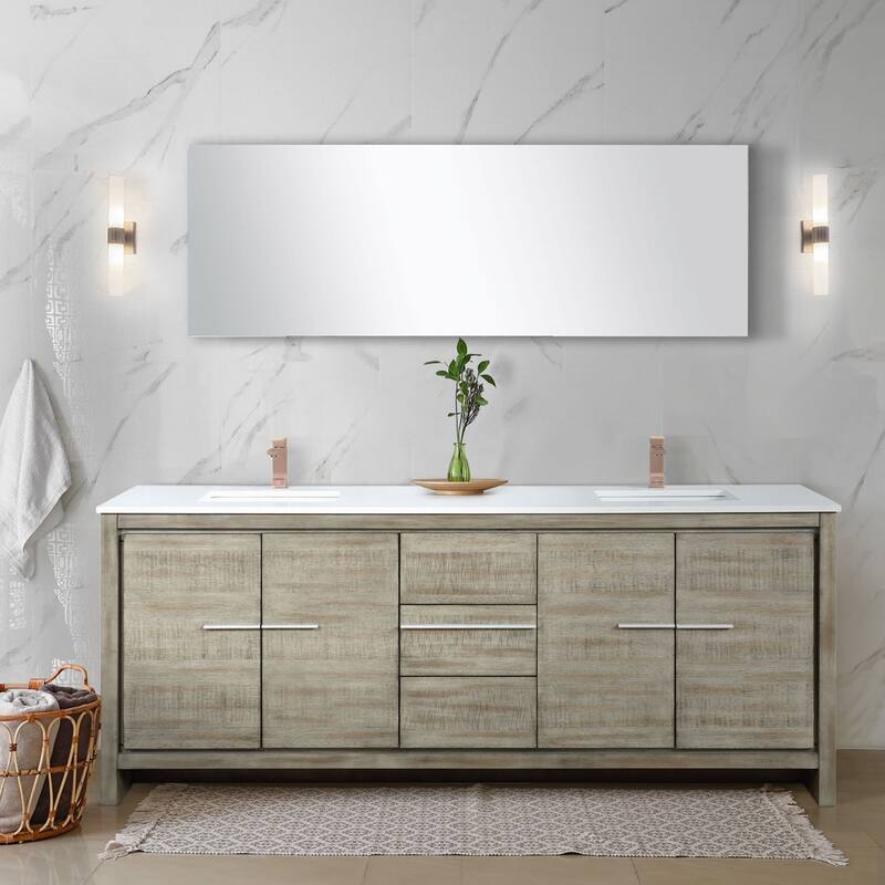 Lafarre 30 in W x 20 in D Rustic Acacia Bath Vanity and White Quartz Top