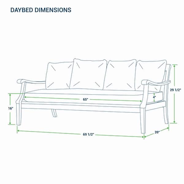 dimension image slide 1 of 3, Cambridge Casual Como Solid Wood Outdoor Daybed