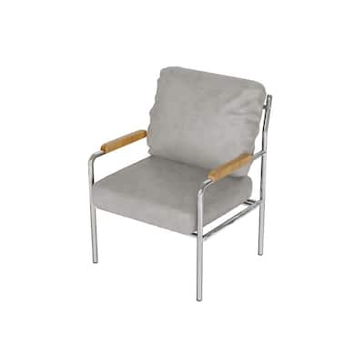 Momei 33.6"H Mid-Century Modern Armchair Stainless Steel Frame Accent Chair - 21.2"L x 24.2"W x 33.6"H