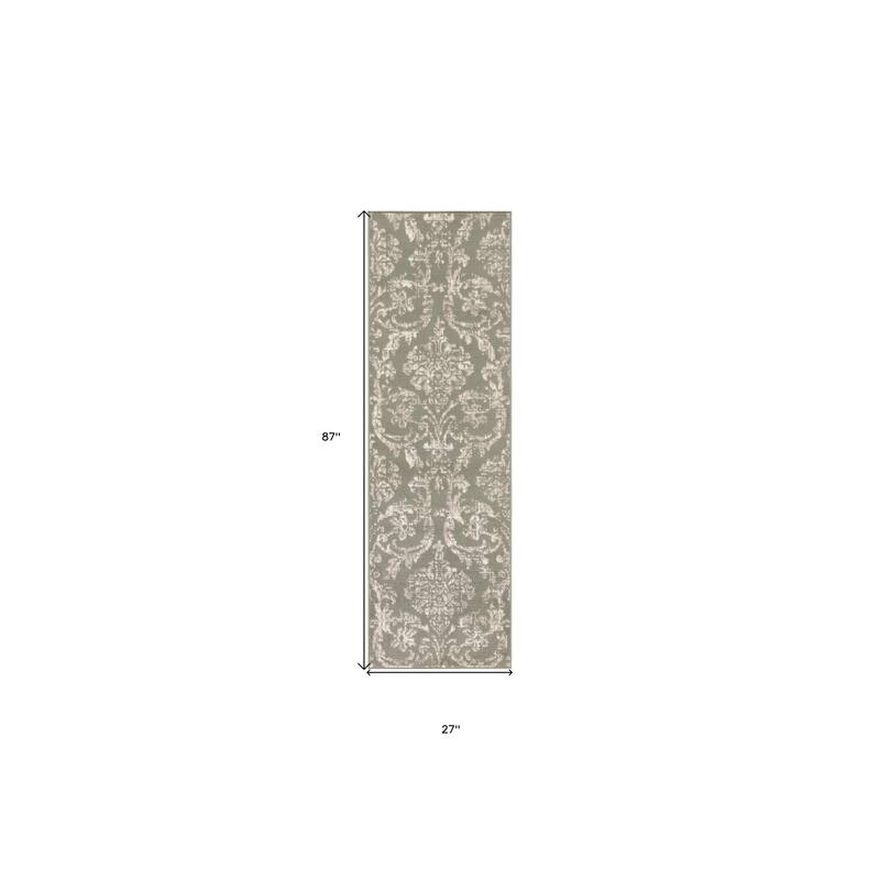 Foyo Power Loomed Distressed Abstract Stain Resistant Area Rug By HomeRoots - 87' X '27' X '0.5